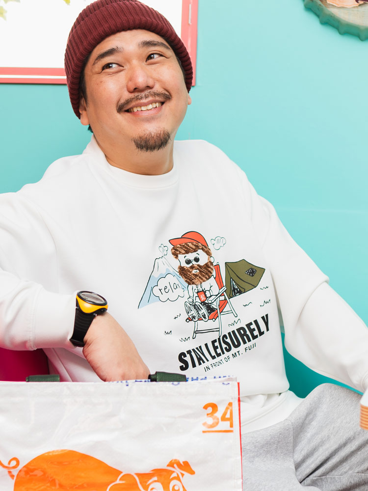 トレーナー オジーダンボールMIX サガラ刺繍 クルーネック トップス