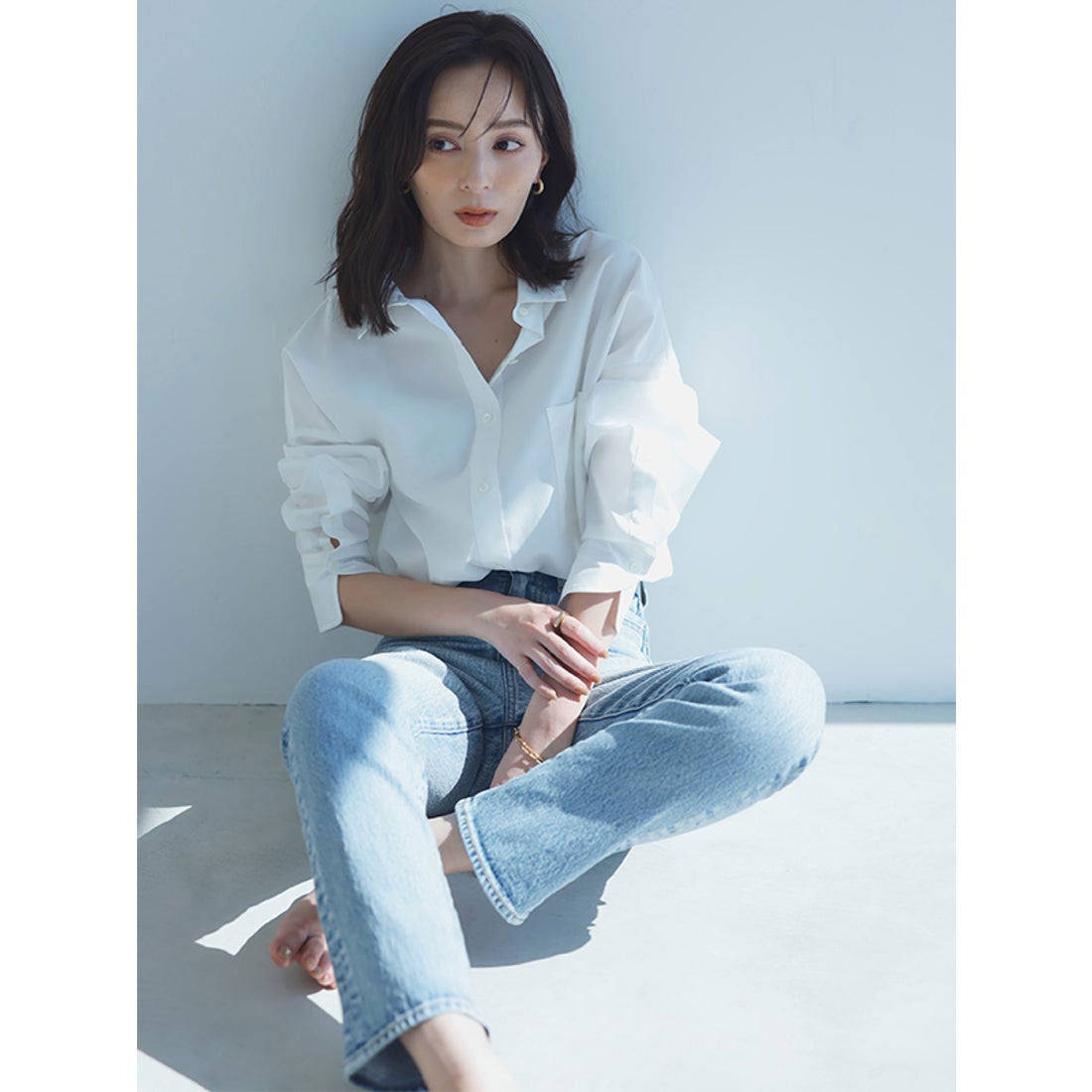 アニュアンス anuans スタンダードシャツ （YELLOW BEIGE） -靴