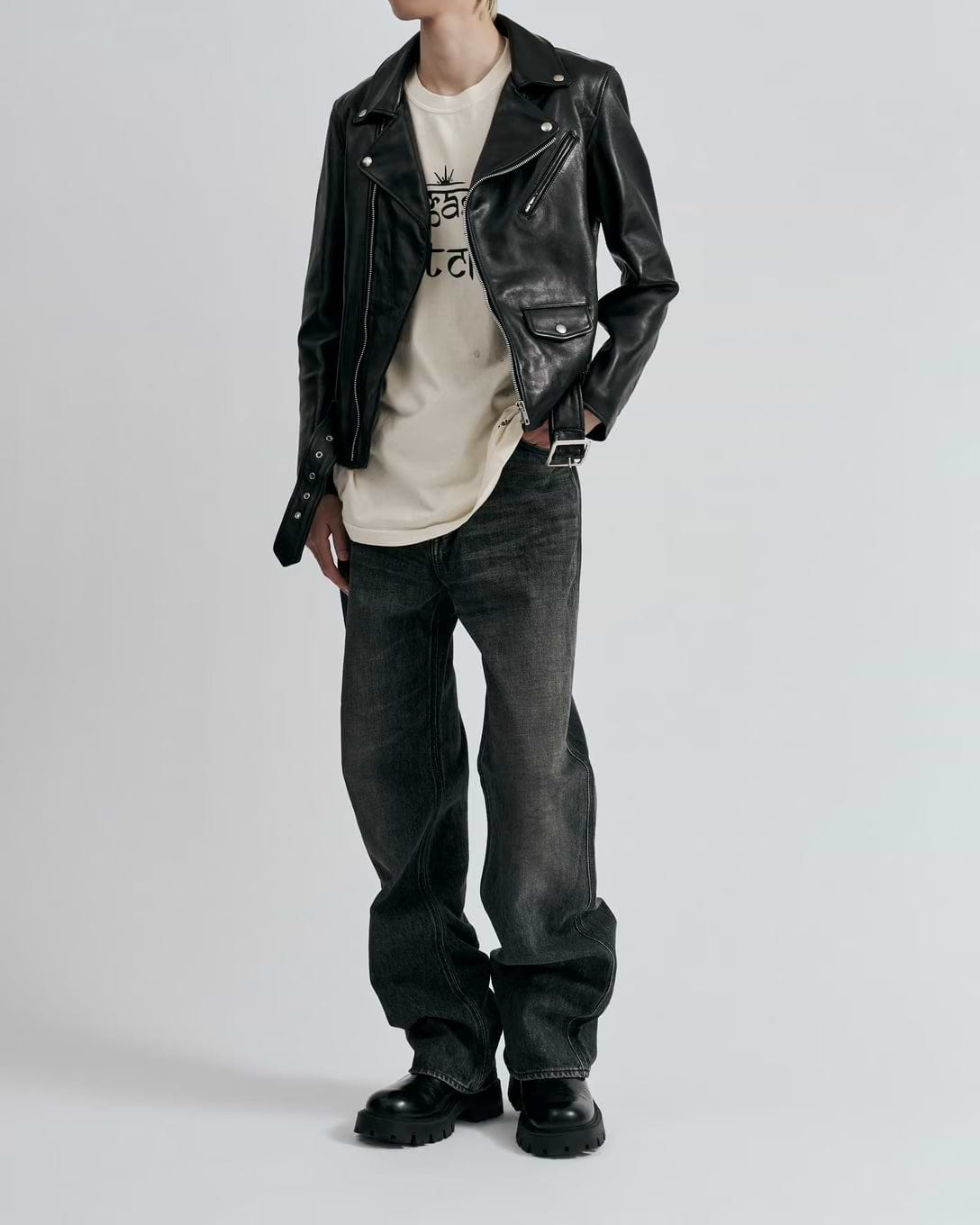 beautiful people】ライダースジャケット サイズ120〜160 ブラック