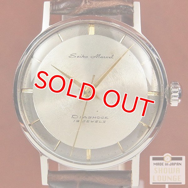 セイコー SEIKO マーベル 希少な19石赤機械 彫りインデックスの2トーン