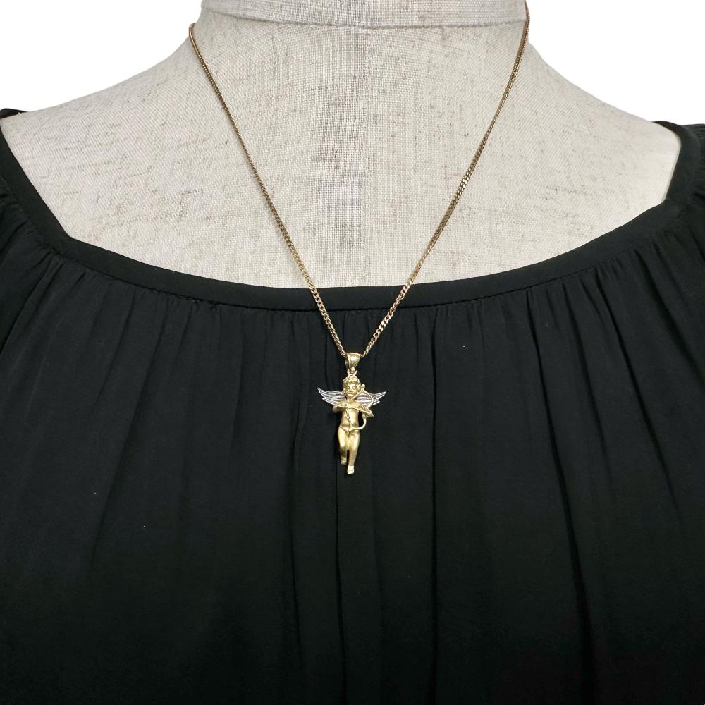 天使モチーフ/エンジェル ペンダントトップ K18YGイエローゴールド 18