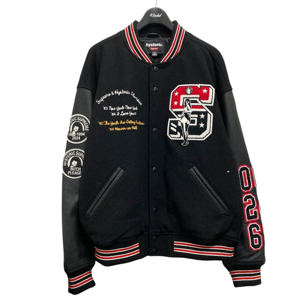 Supreme×Hysteric Glamour Varsity Jacketスタジャン ブラック サイズ