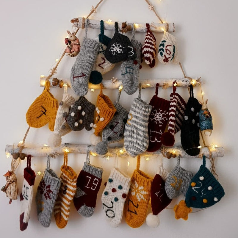 Handmade Multicolor Wool Advent Calendar | Handcrafted Wool Decor