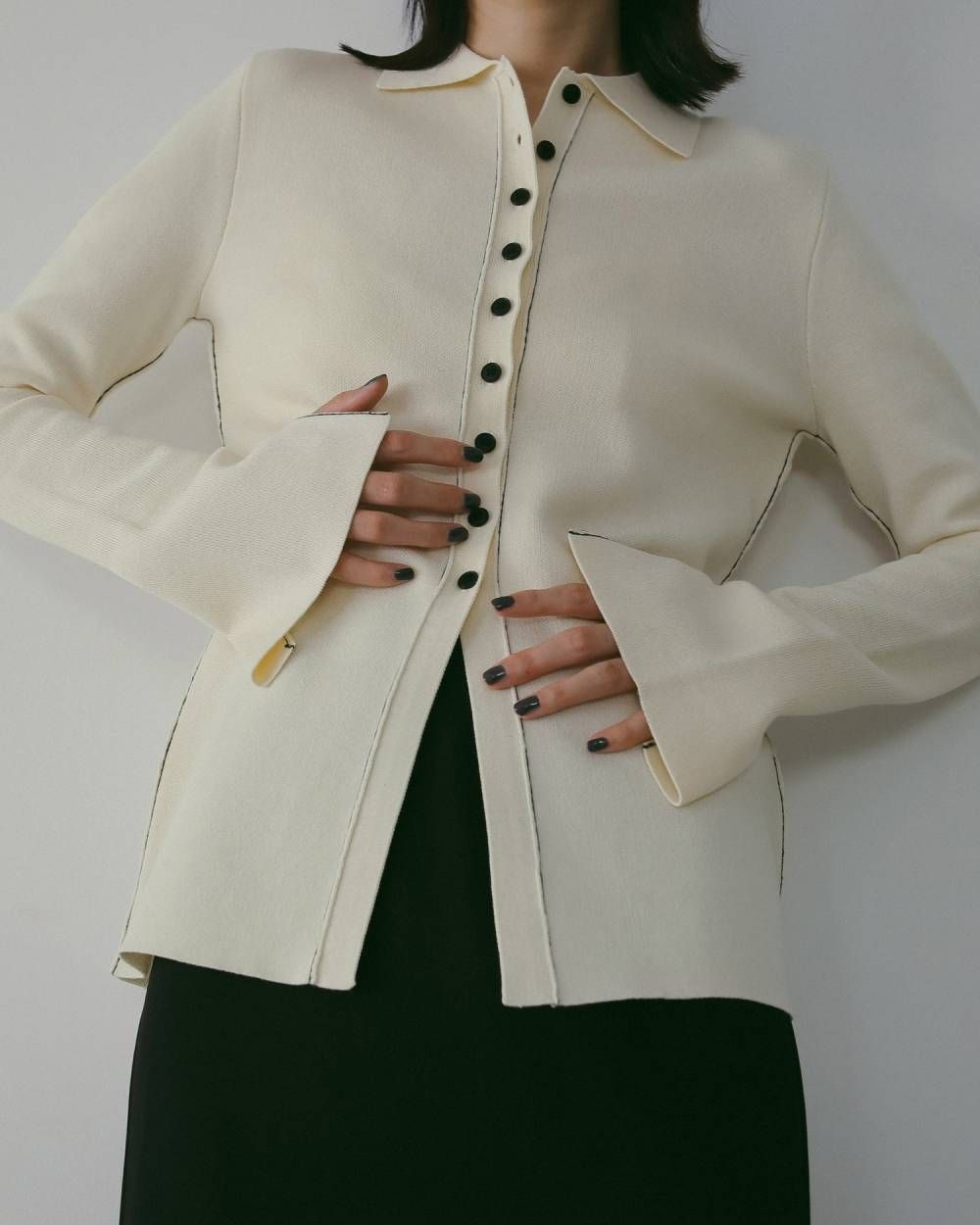 ànuke - Linking Knit Shirts (Ivory) / リンキングニットシャツ