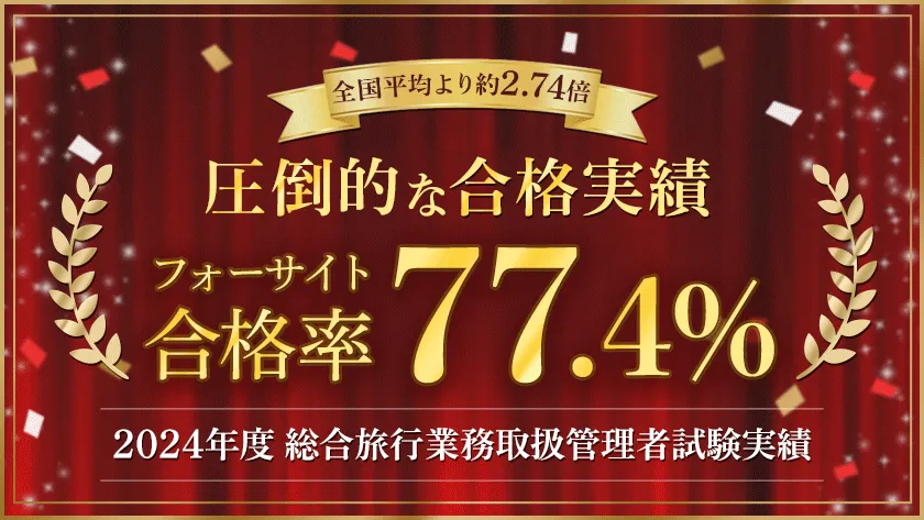 旅行業務取扱管理者に低価格で最短合格を目指すならフォーサイトの通信