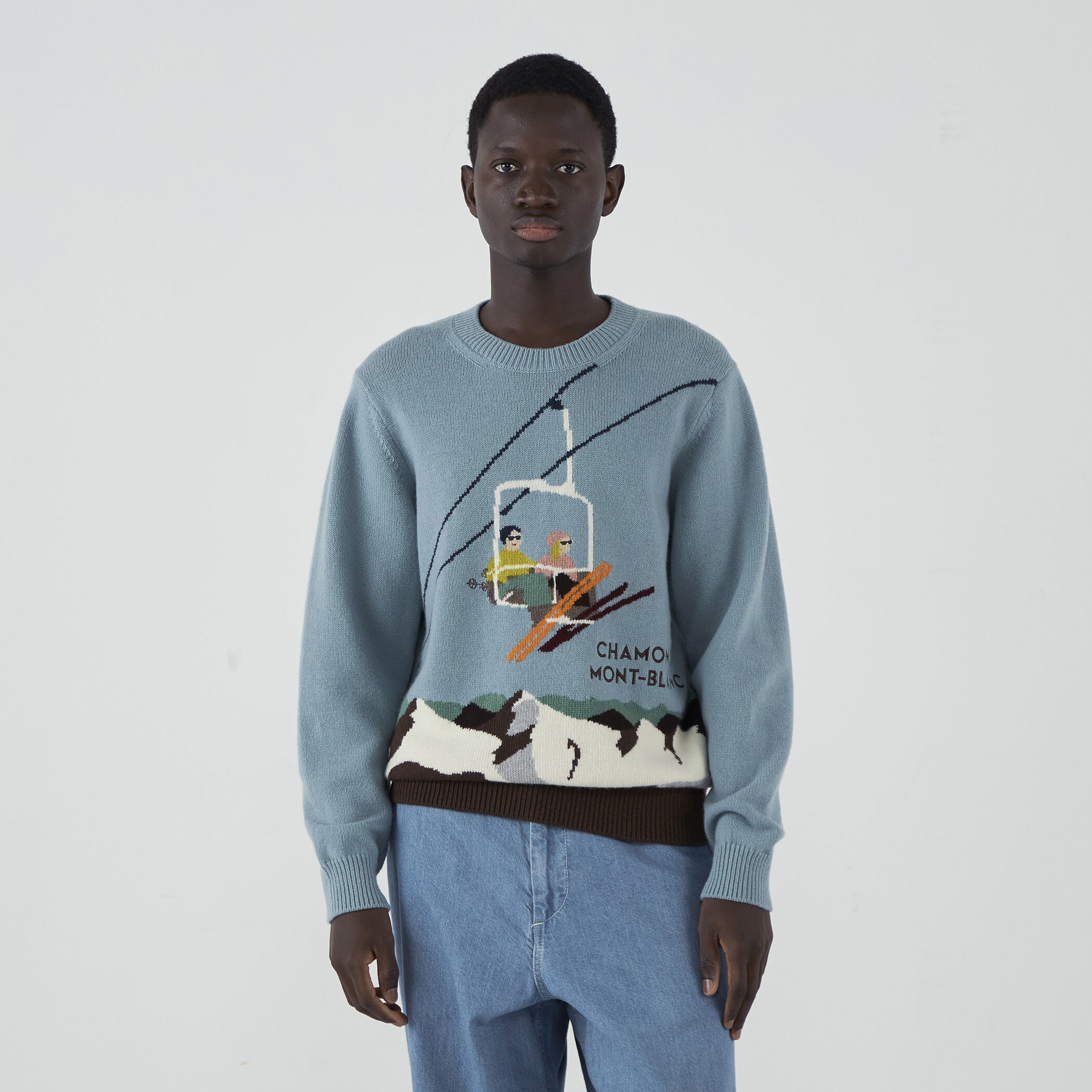 ラムウール インターシャ クルーネックプルオーバー｜トゥモローランド