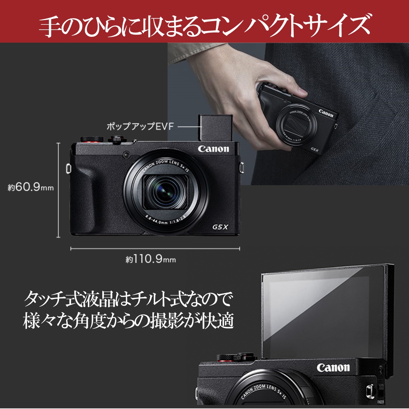 販売終了】PowerShot G5 X Mark II:コンパクトデジタルカメラ 通販