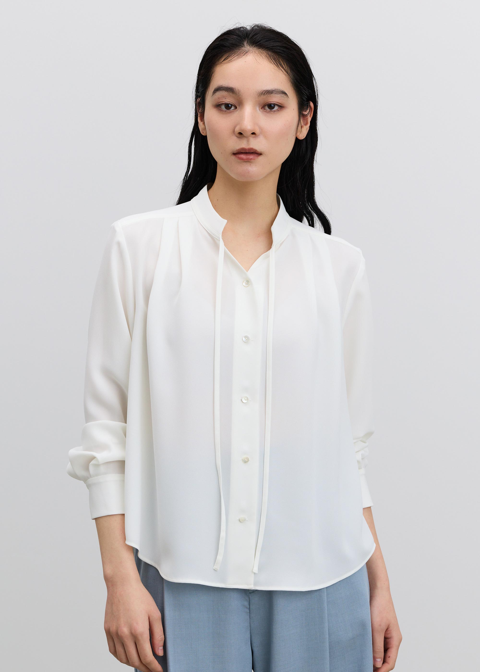 エアリージョーゼットリボンブラウス - SOÉJU online store｜上質な