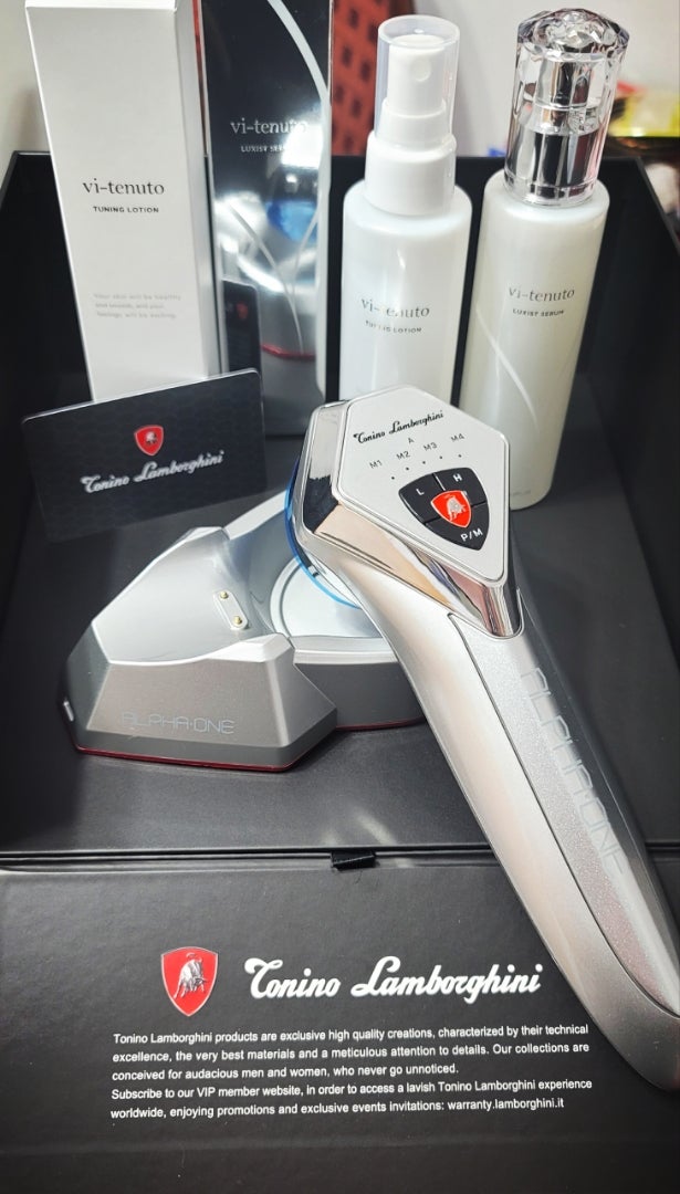 トニーノ・ランボルギーニの美顔器ALPHA•ONE箱の中身は？ | 別府市の
