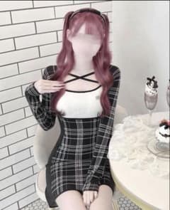 ハニミュ ハニーミュウ チェックタイトニットワンピース - メルカリ