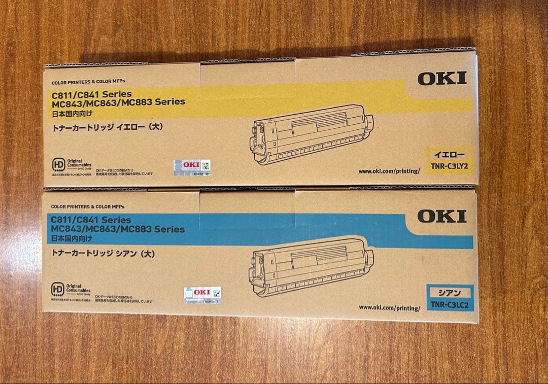 OKI 新品TNR-C3LC2.LY2大容量 2個セット Amazon | OKI 純正品 TNR-C3LC2 トナーカートリッジ（大） シアン 2本