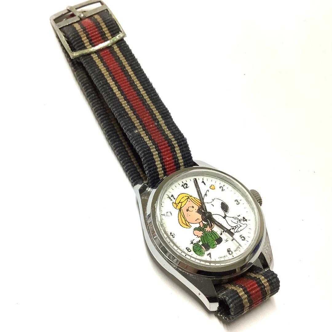昭和レトロ・希少ビンテージ、稼働中】スイス製 スヌーピー 機械式 手