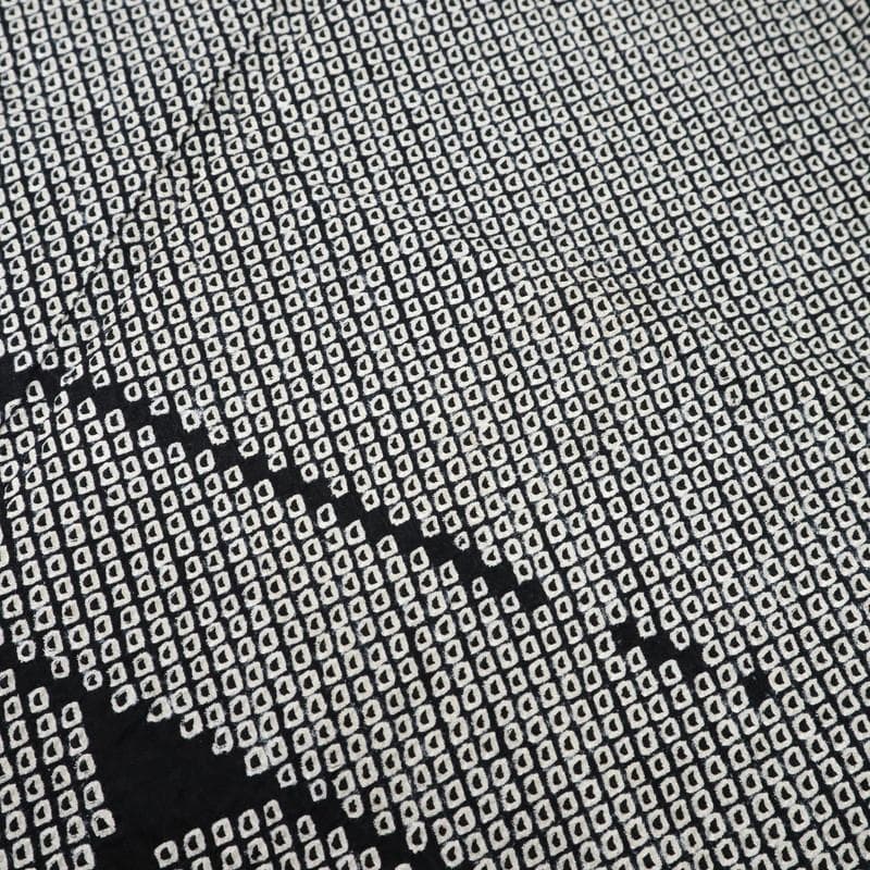 《上質■訪問着■豪華総絞り■シンプル石煉瓦模様■黒白◆袷正絹着物◆HB1-3》