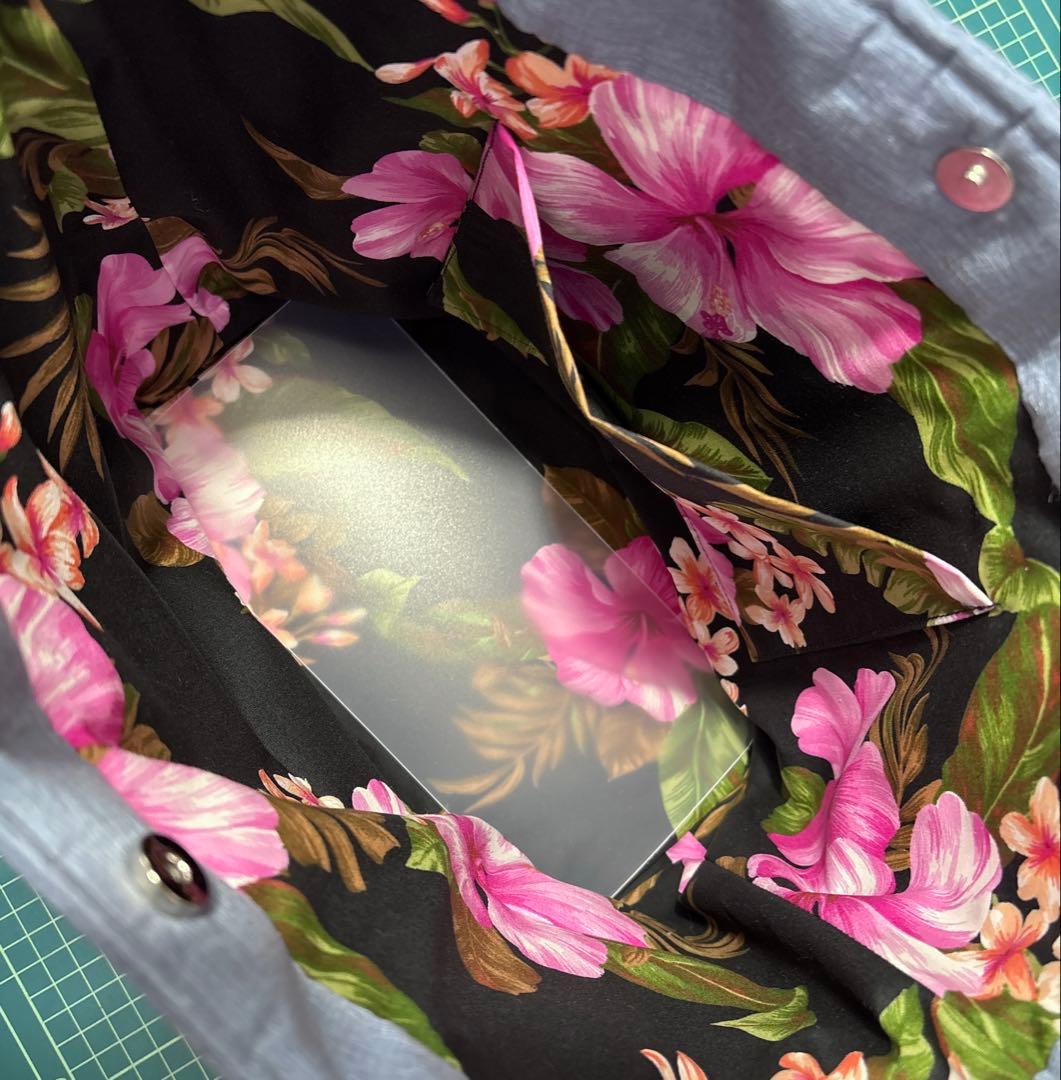 ハワイアンキルトトートバッグ グラデーション バラ♡