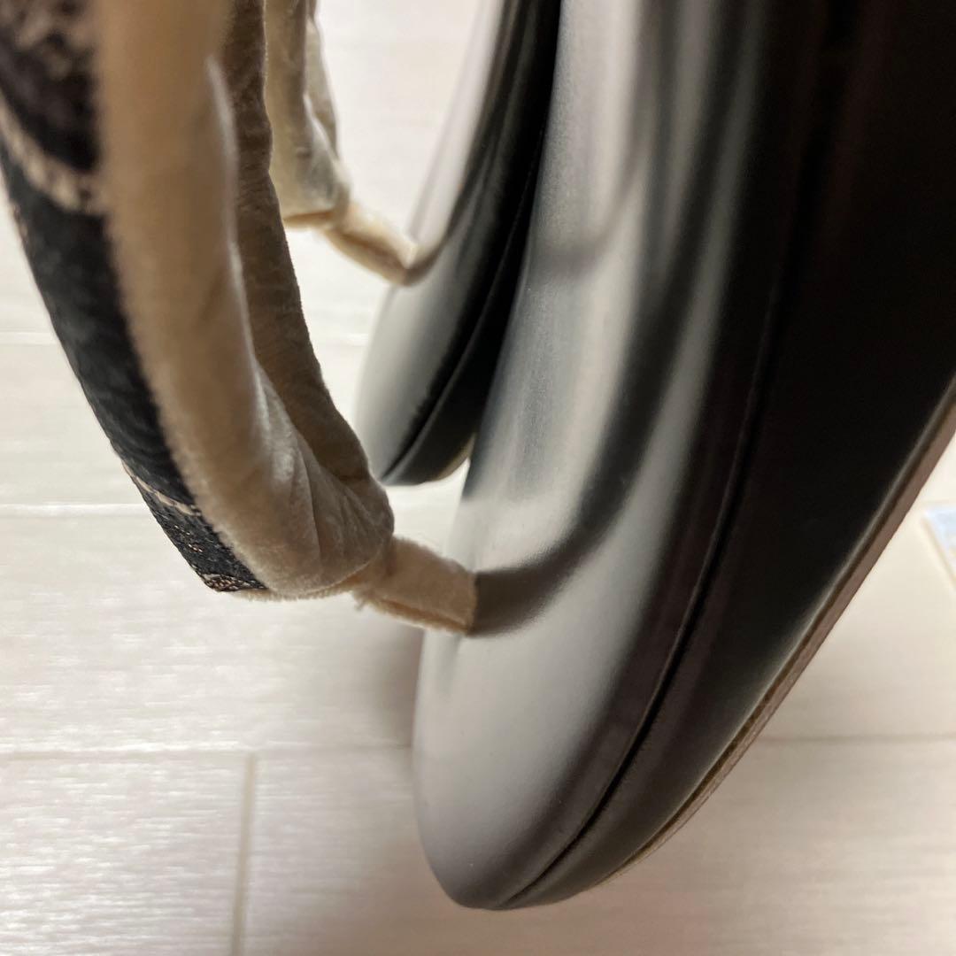 《美品・箱付き》草履バッグセット　黒　金糸　刺繍　大きめバッグ