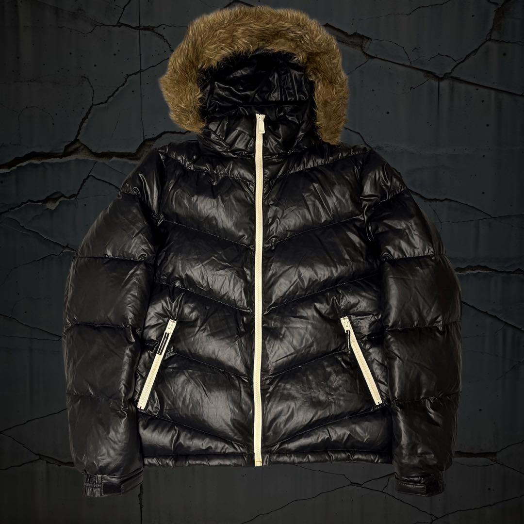 光沢✨archive グランジファー付きダウンジャケットy2k 平成黒