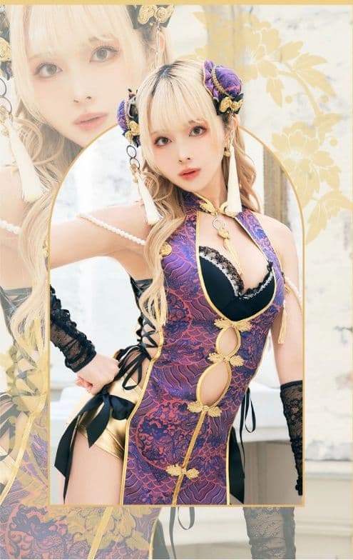 Marymoon サイドスリットセクシーチャイナ マリームーン紫 - メルカリ