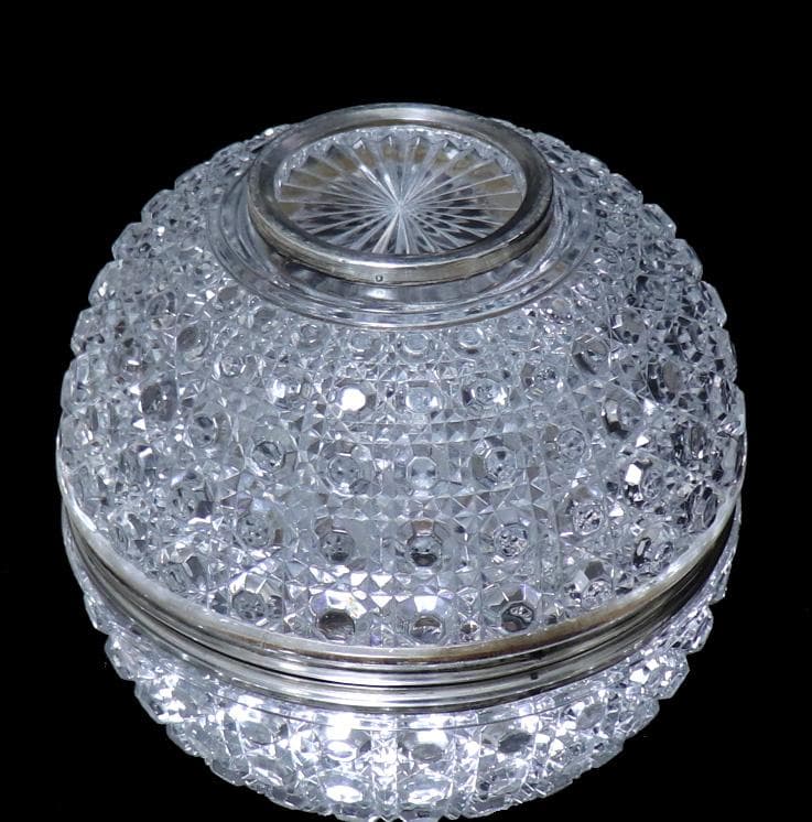 オールド・バカラ 1890年 最大級 25.8cm 2.5kg 銀巻特大鉢