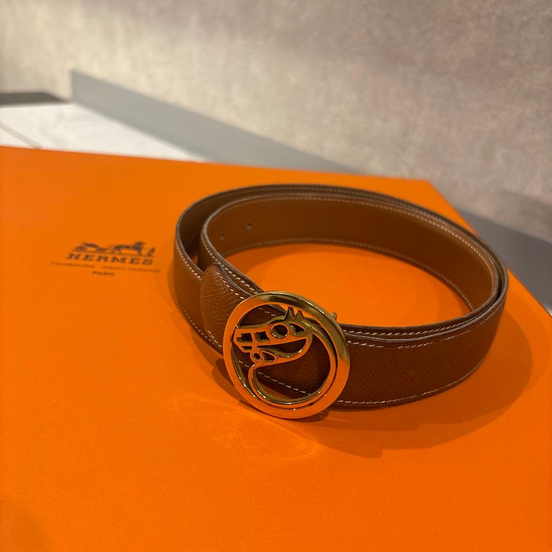 HERMES ホースバックル　ベルト　リバーシブル　ヴィンテージ 中古・古着通販】HERMES (エルメス) リバーシブルホースシューバックル