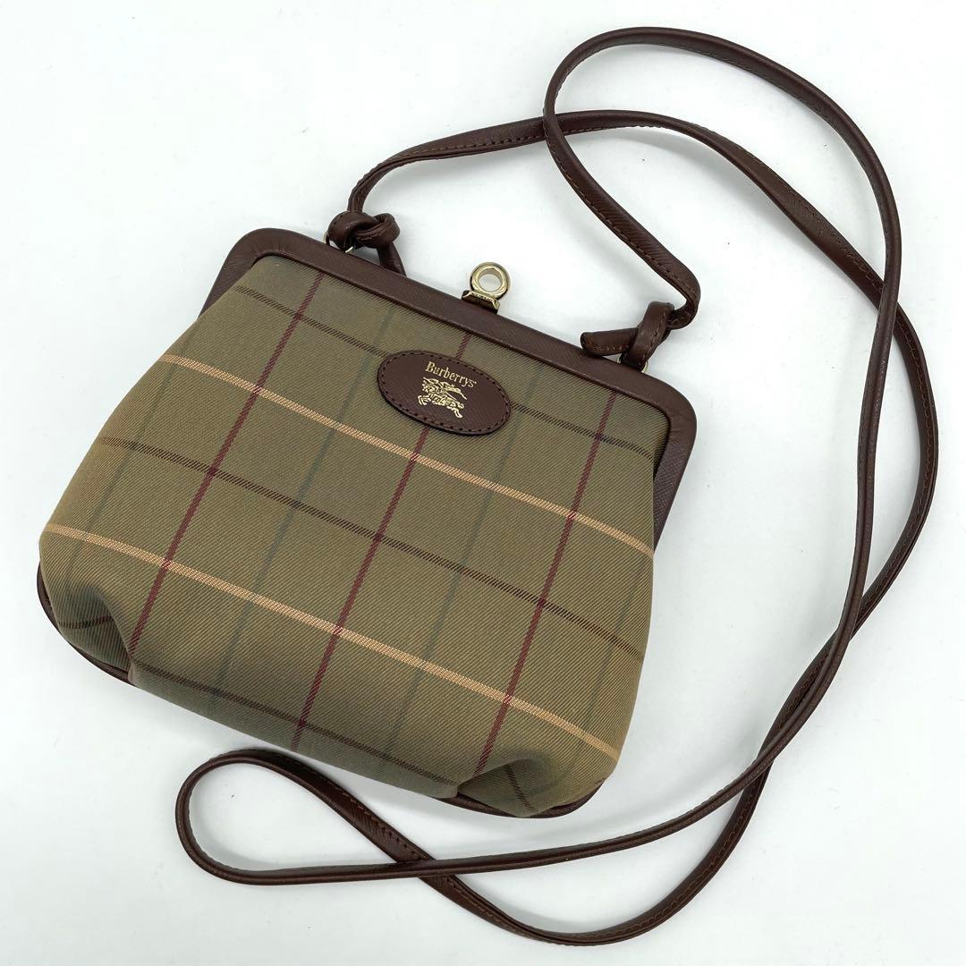 【極美品】バーバリー　ショルダーバッグ　がま口　ホースロゴ　キャンバス　玉虫色 在庫商品】大玉がま口ショルダーバッグ【帆布・無地】 | がま口の専門
