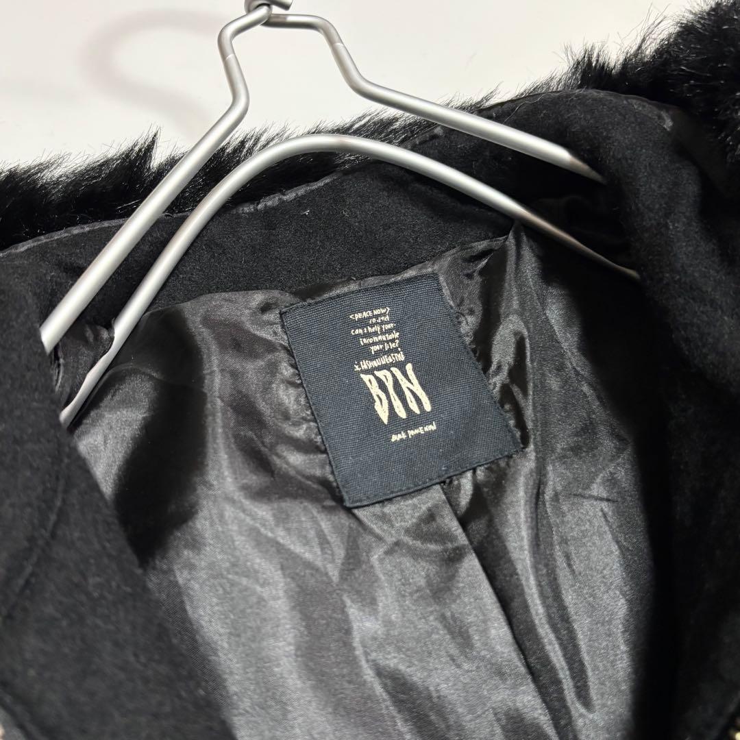 BPN ブラックピースナウ 黒 燕尾 ファー・フーディ コート M - メルカリ