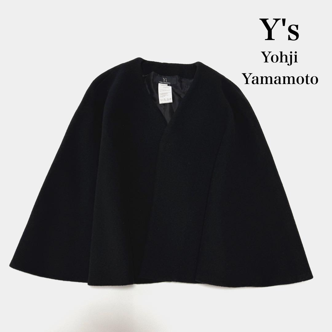 希少✨️ Y’s ヨウジヤマモト ウールポンチョ ケープ 黒 日本製 3 STAFF STYLING｜THE SHOP YOHJI YAMAMOTO