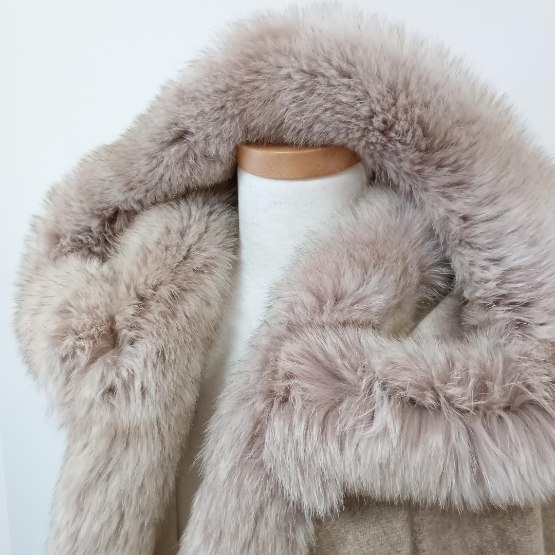 PIACENZA リアルファー ケープ クローク ブルーフォックス 毛皮 - メルカリ