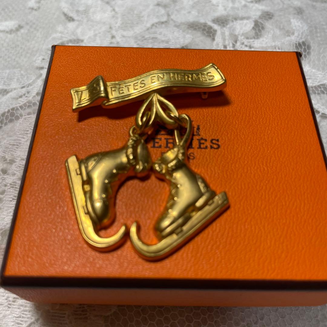 F*n様 エルメス HERMES スケートシューズ ブローチ スケート靴 ゴール