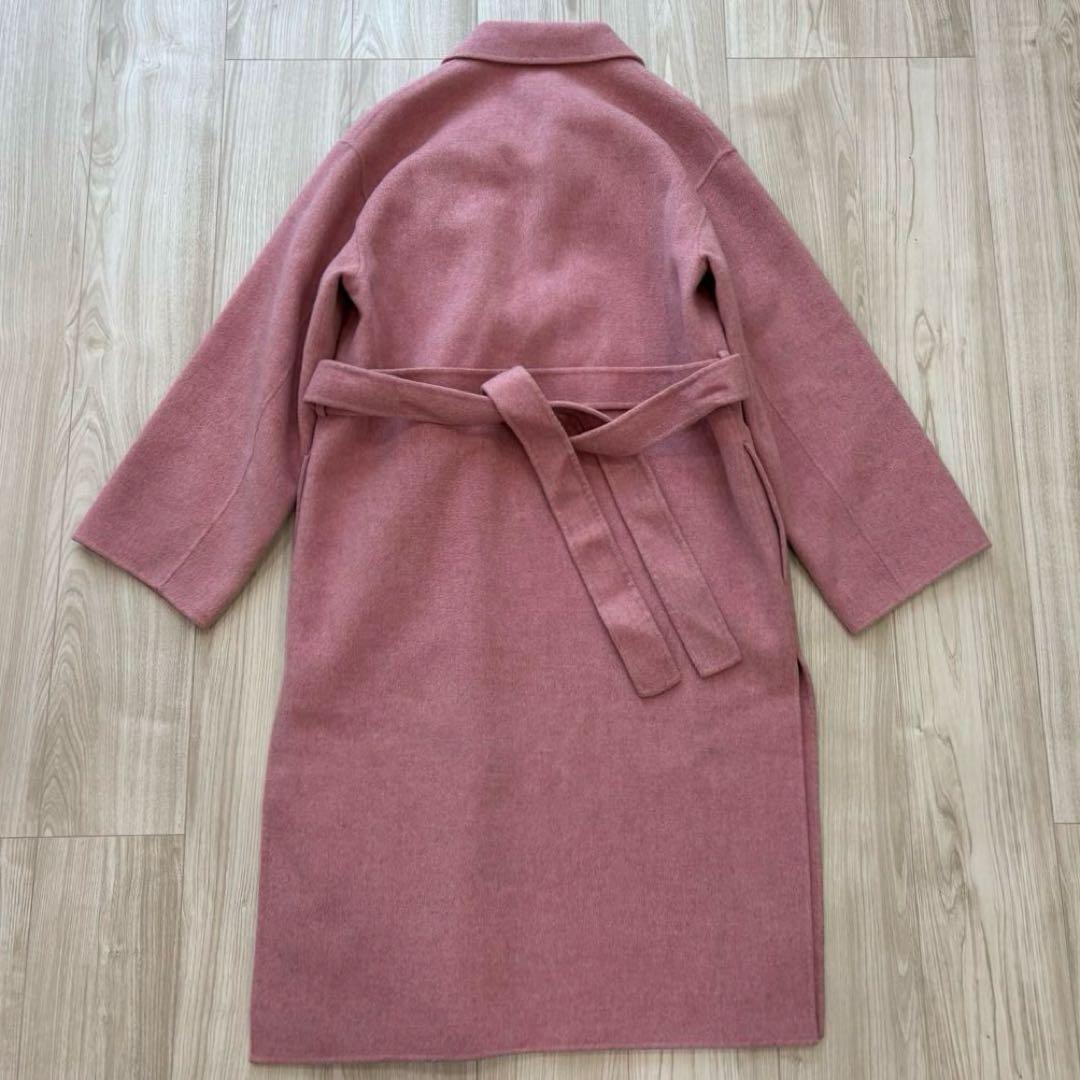 美品】Theory ベルテッドコート カシミヤ ピンク 1 ダブルフェイス