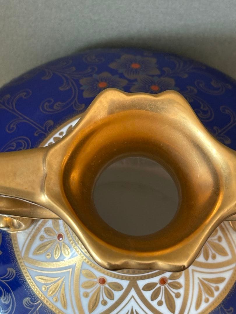 Noritake 美術品 花瓶 瑠璃金彩葡萄盛 52922 希少品 共箱付 美品