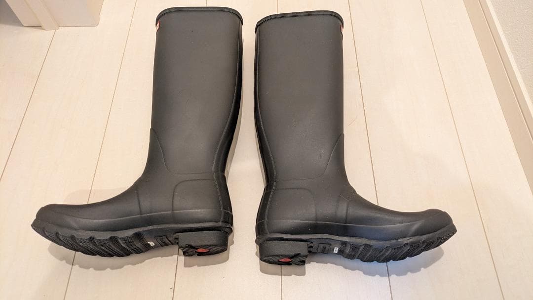 HUNTER ブラック ロングブーツ UK6 25cm 長靴 着用1回 - メルカリ
