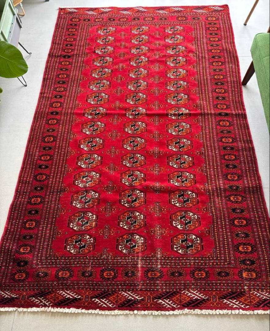 ヴィンテージ パキスタンラグ 絨毯 トライバルラグ 手織り絨毯