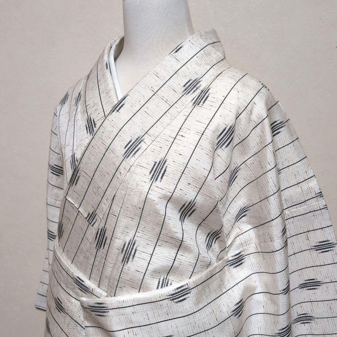 新品 未使用 正絹袷 本場 米沢紬 原始絹織布 千景 科布 白系 - メルカリ