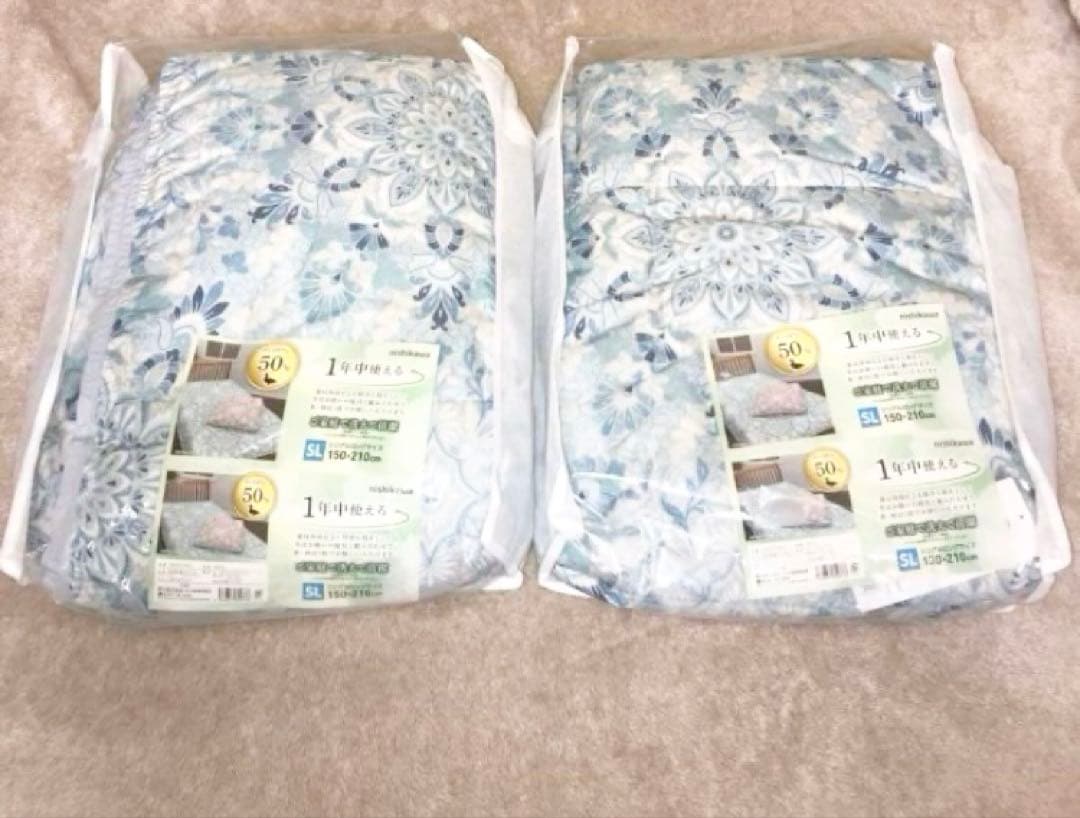 どきん様のお取り置きです。ラスト１組　西川　肌掛け羽毛布団　２枚セット nishikawa PREMIUM（西川プレミアム）羽毛肌掛けふとん（厚手