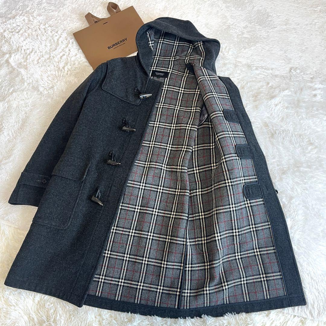 美品　バーバリーブラックレーベル　ダッフルコート　ノバチェック　ベルト　L BURBERRY BLACK LABEL（バーバリーブラックレーベル） 美品 ミドル丈
