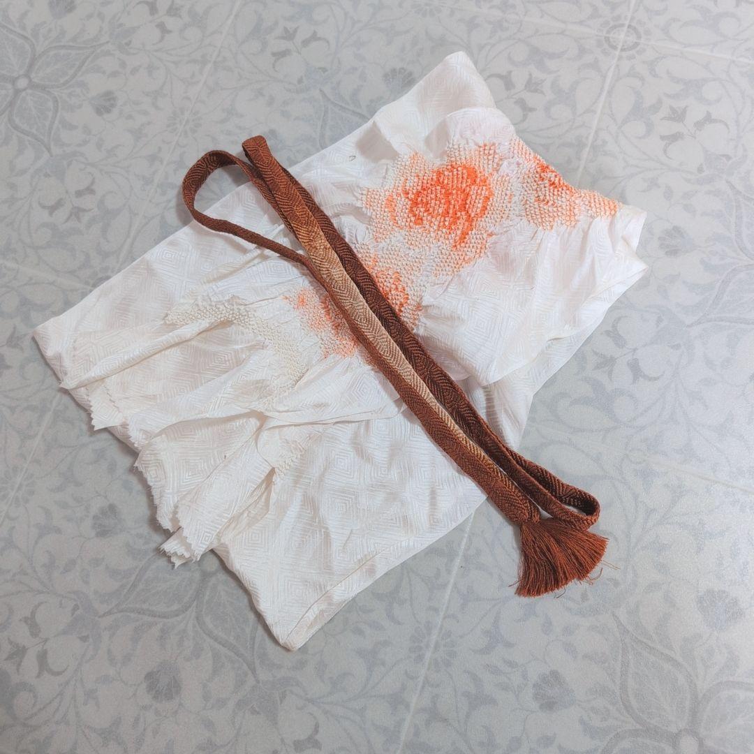 訪問着 フルセット 着物 正絹 オレンジ 橙 明るい 金駒刺繍 O8 - メルカリ