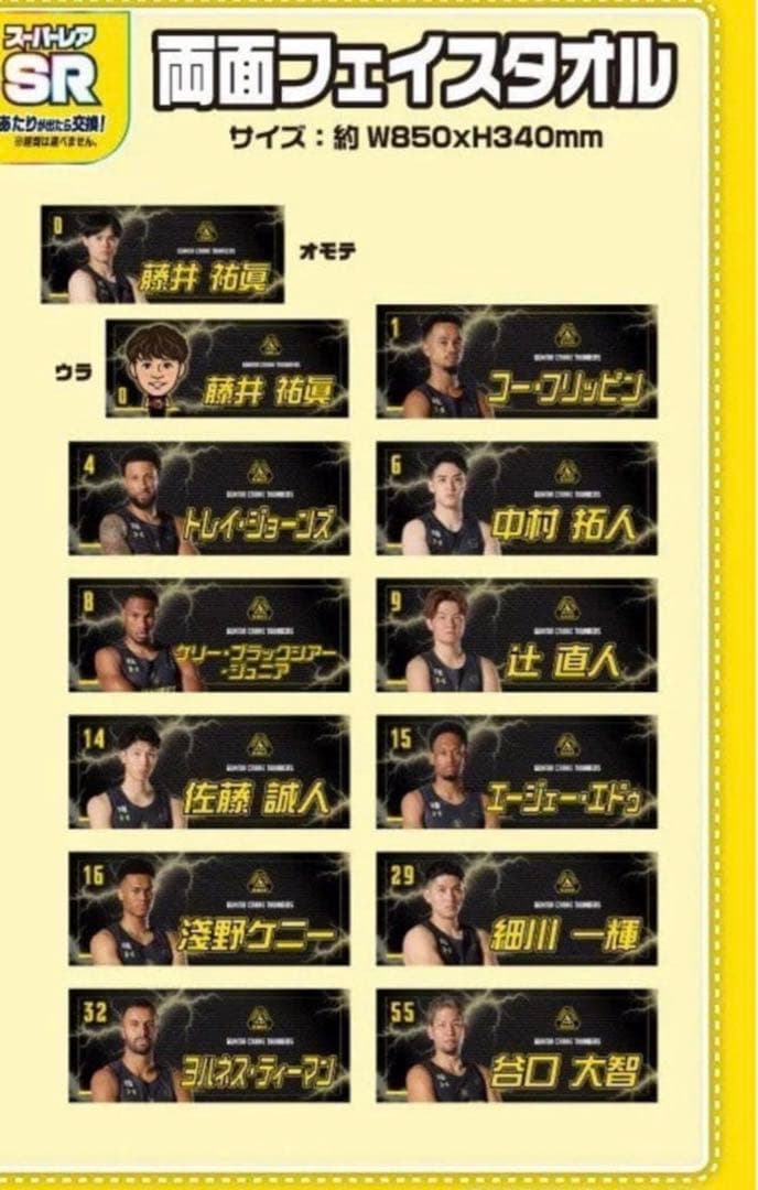 群馬クレインサンダーズ SR当たり 両面タオル 佐藤誠人 タオル 14