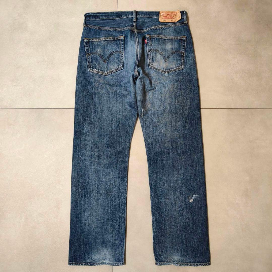 ビンテージ リーバイス 501 ダメージ パッチワーク グランジデニム w34