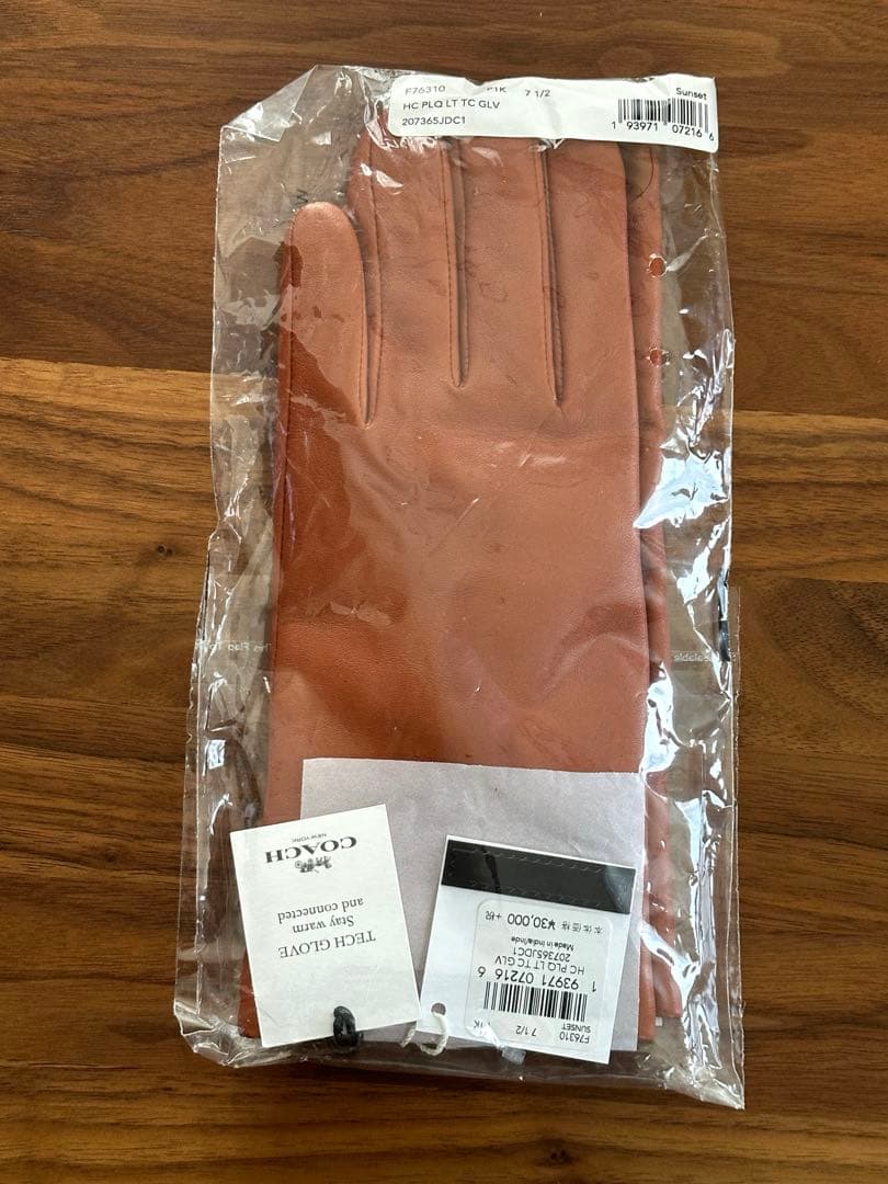 【新品】coach グローブ　レザー　ブラウン 中古・古着通販】COACH (コーチ) レザーグローブ ブラウン サイズ:175