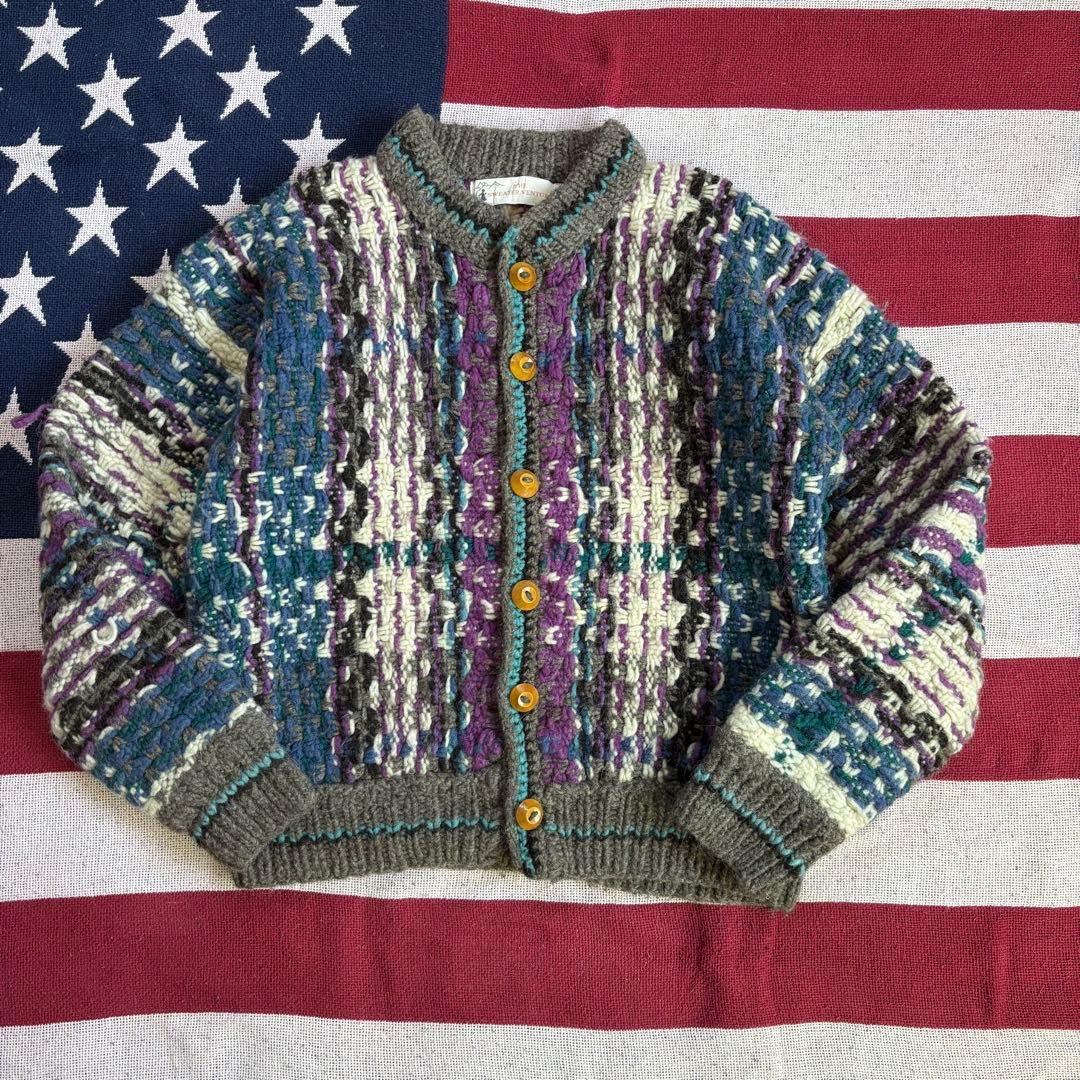 極厚ハンドニットTheSweaterVentureエクアドル製ウールカーディガン