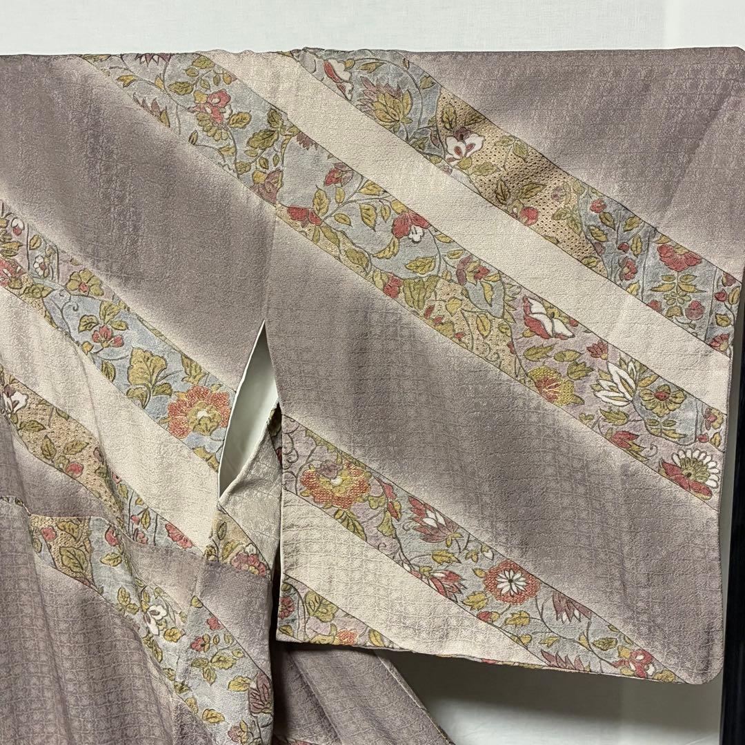 D255 訪問着 総刺繍 汕頭・蘇州刺繍 唐花 正絹 着物 袷 極美品 - メルカリ