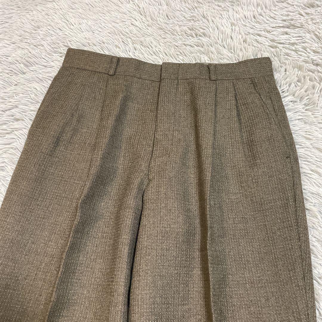 高級 トラサルディ ダブル セットアップ スーツ ウール100% ブラウン