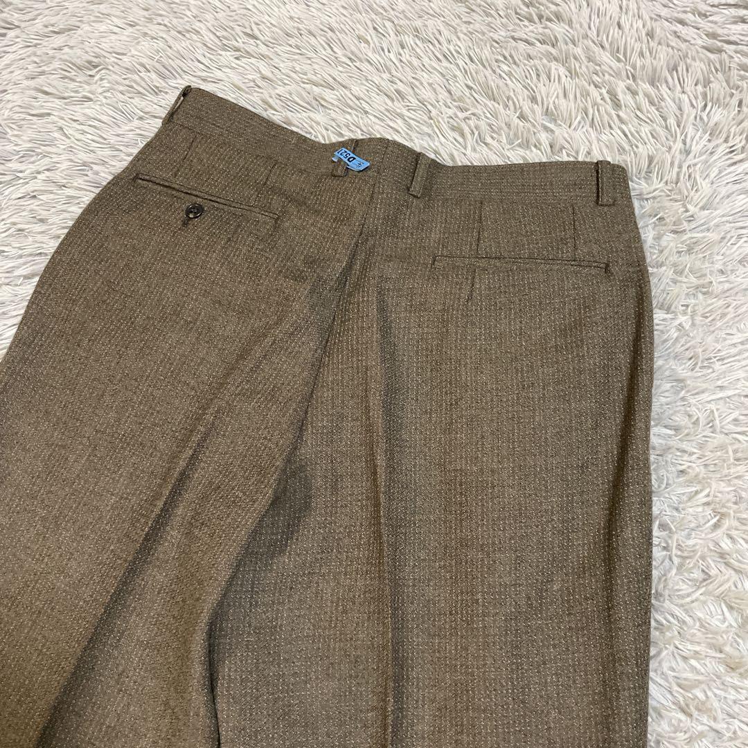 高級 トラサルディ ダブル セットアップ スーツ ウール100% ブラウン