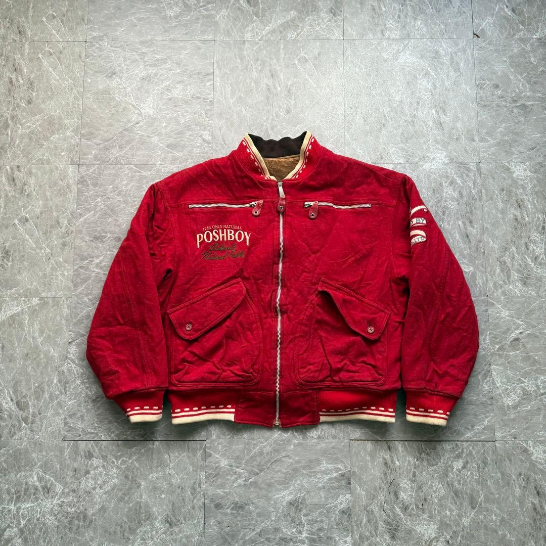 POSH BOY コーデュロイ ウールスタジャン リバーシブル 中綿入り