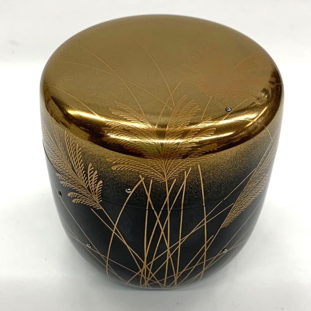 中棗 金ぼかし 武蔵野 蒔絵】前田清峰 共箱