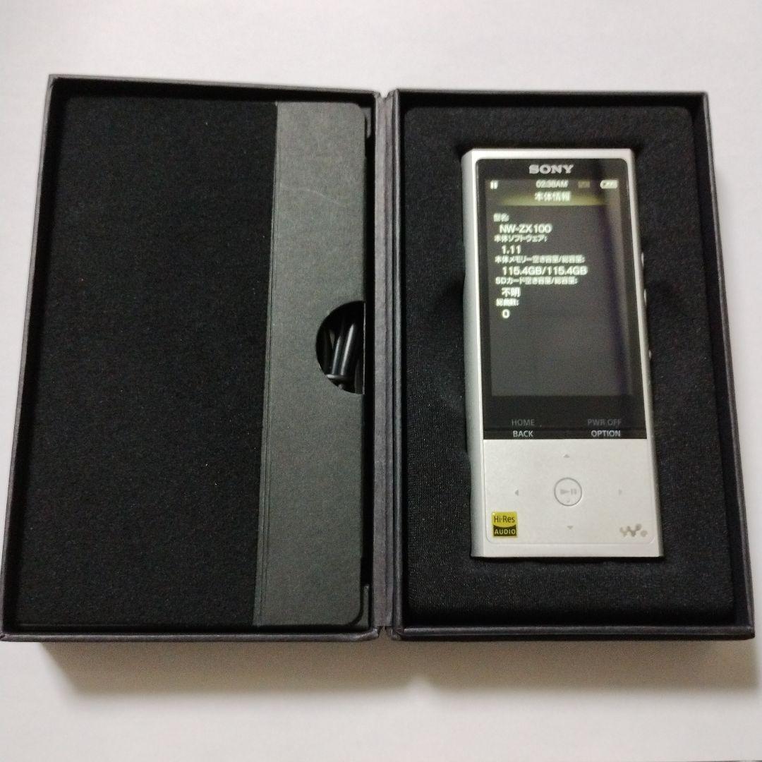 SONY ウォークマン ハイレゾ音源対応 NW-ZX100　純正レザーケース付き Amazon.co.jp: ソニー ウォークマン ZXシリーズ 128GB NW-ZX100