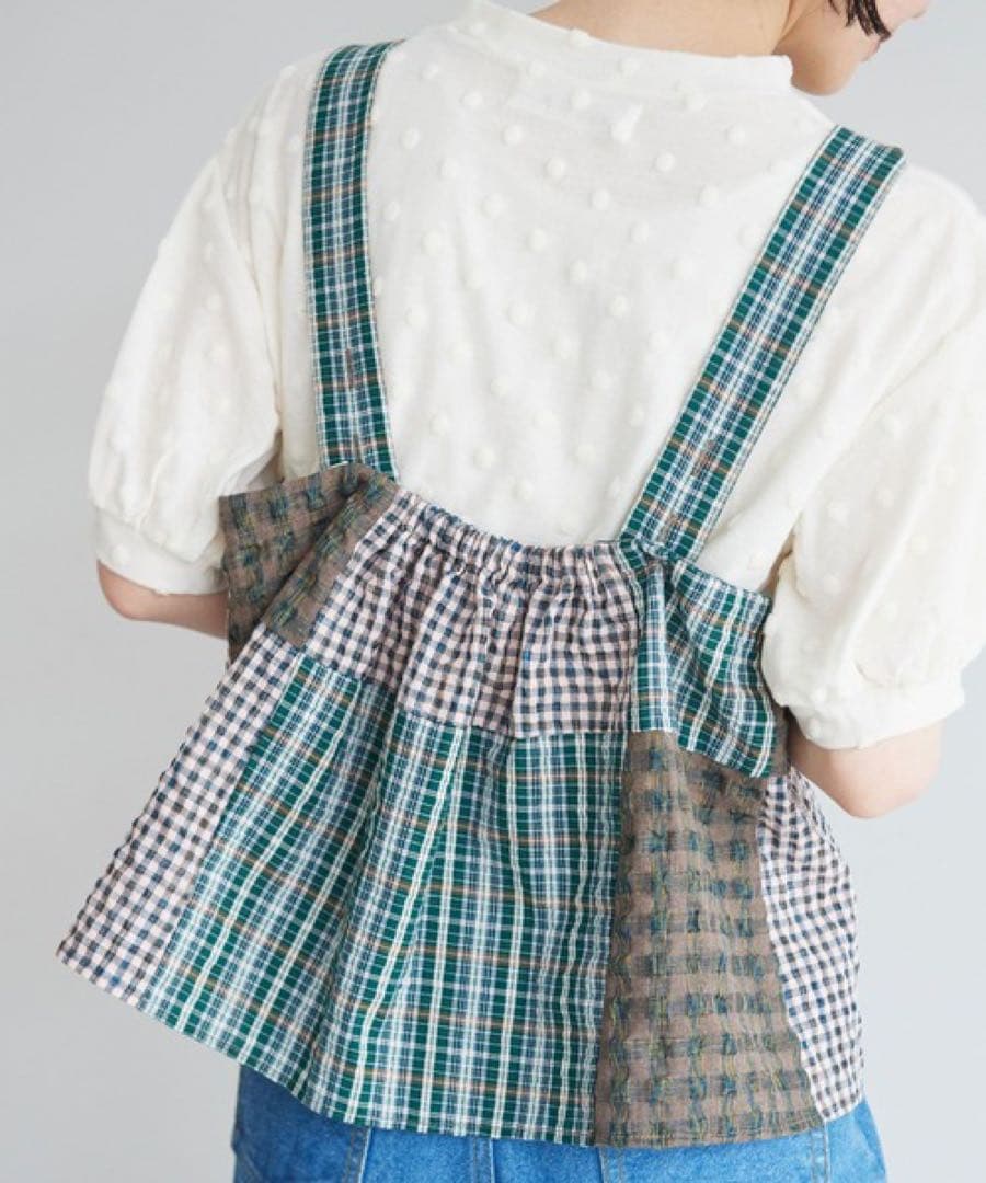 latelier du savon エプロンパッチワークブラウス - メルカリ