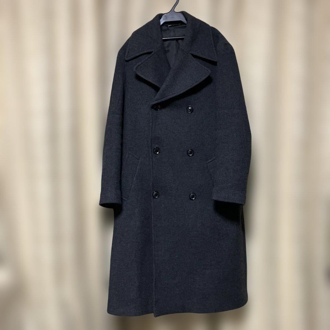 ザラ ZARA ダブルブレストコート チャコールグレー USAサイズ-M - メルカリ
