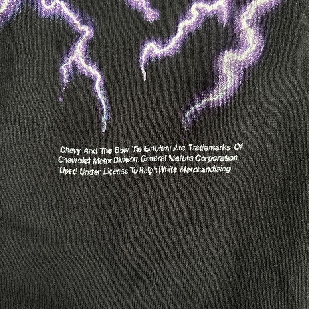 90s プリントスウェット USA製 シボレー サンダーパター ロゴプリント