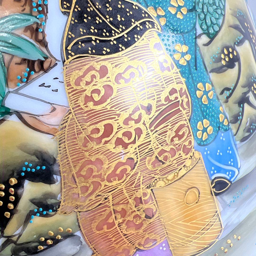 名工錦玉造 九谷焼 青粒手花瓶 高さ約25㎝ 東Y8-0204③タカサ - メルカリ